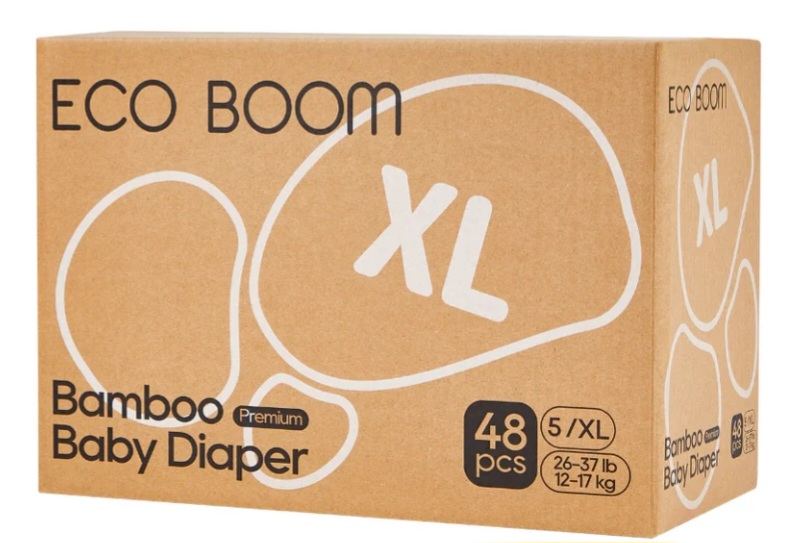 Premium Bamboo Baby Nappies Extra Large (12-17Kg) - 48 Pcs