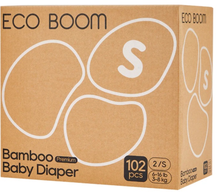 Premium Bamboo Baby Nappies Small (3-8Kg) - 102 Pcs