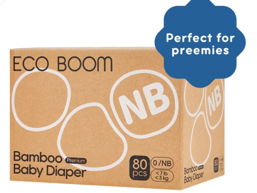 Premium Bamboo Baby Nappies Newborn (<3Kg) - 80 Pcs