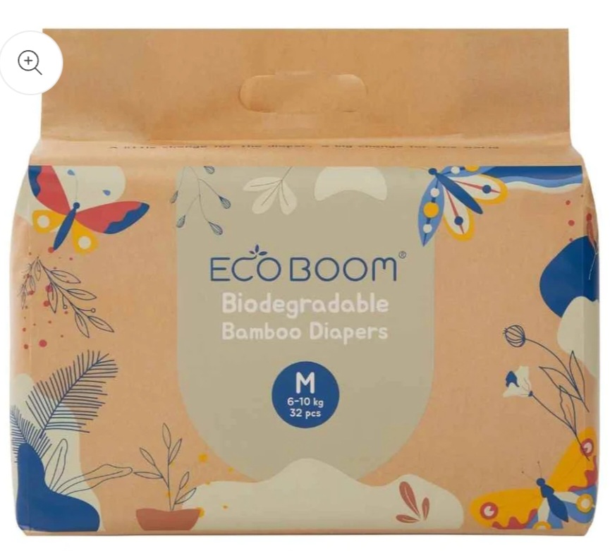 Joy Bamboo Baby Nappies Medium (6-10Kg) - 128 Pcs